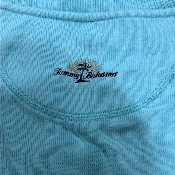 Tommy Bahama Light Blue Quarter Zip Cowl Neck Sweater - Picture 4 of 5